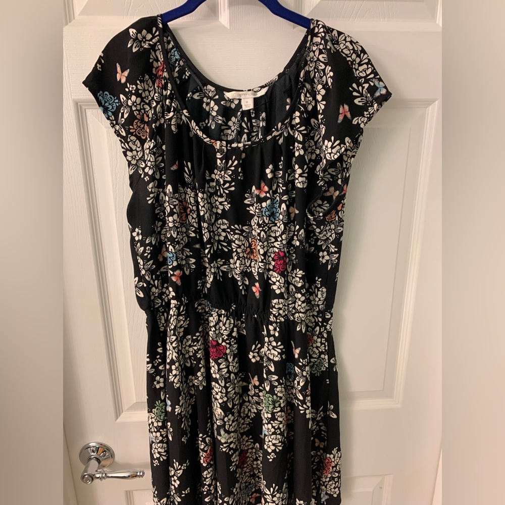 Lauren Conrad Kohls Size XL Short Dress Black Floral